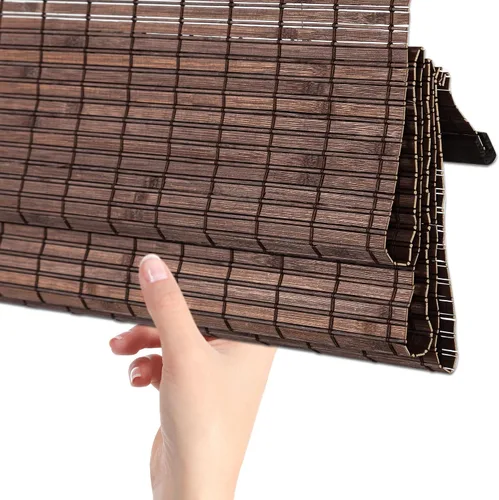 Vista 4 de ALIMOO Persianas romanas de bambú inalámbricas, persianas de bambú para ventanas interiores, hogar y jardín, fácil instalación, 32 pulgadas de ancho