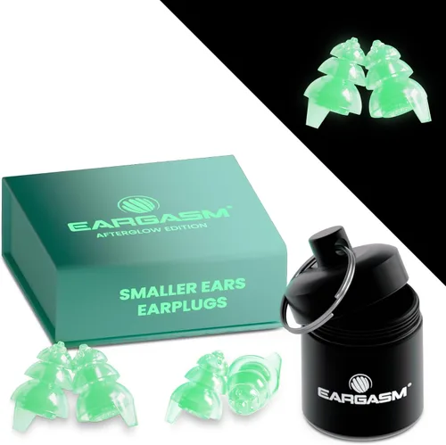 Vista 2 de Eargasm Tapones para Oídos Más Pequeños - Afterglow Brillan en la Oscuridad de Alta Fidelidad con Filtro Reductor de Ruido Reutilizables para Niños