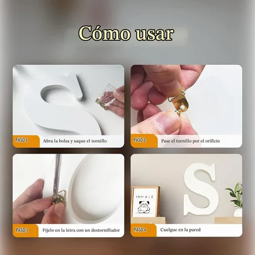 Vista 8 de AOCEAN Letras de madera grandes blancas de 10 pulgadas, letras de madera sin terminar para decoración de pared, letras decorativas de pie