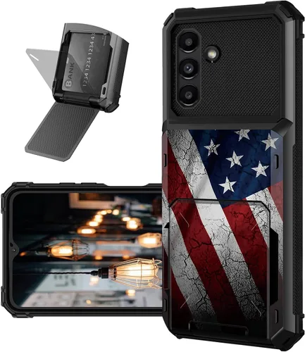 Vista 26 de Funda tipo cartera para Samsung Galaxy A54 5G con ranura para tarjetero, funda con tapa híbrida de doble capa, resistente, a prueba de golpes, funda