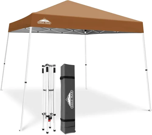 Vista 24 de Eagle Peak - Pérgola plegable (10.0 x 10.0 pies), patas inclinadas, de tela, para exteriores, fácil de montar, Negro
