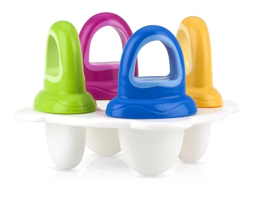 Vista 2 de Nuby Garden Fresh Fruitsicle Frozen Pop Bandeja, multicolor 1set 4 manijas