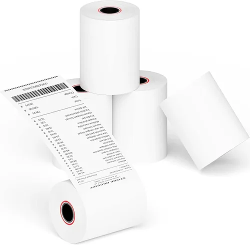 Vista 13 de [10 rollos] Rollos de papel térmico para recibos de 2 1/4 x 50, papel de alta calidad que se adapta a todos los terminales de tarjetas de crédito