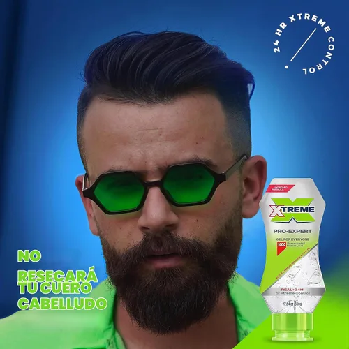 Vista 8 de Gel de peinado Xtreme Pro-Expert Clear, sin alcohol, control extremo de 24 horas con aloe vera, 17.64 oz (botella de presión, paquete de 12)
