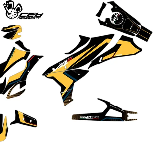 Vista 3 de Nuevo Kit gráfico para DUCATI Multistrada V4 S Kit gráfico completo (RL-Y) (GLOSSY)