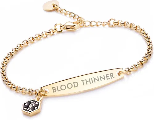 Vista 130 de LinnaLove - Pulsera de identificación de alerta médica con cadena Rolo simple pregrabada para mujer