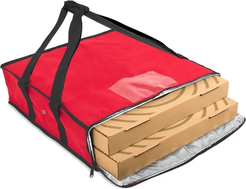 Vista 7 de Summit Ridge Bolsa aislada para entrega de alimentos Bolsas de pizza de 20 x 20 pulgadas para entrega, con cremallera con ventilación y bolsillo