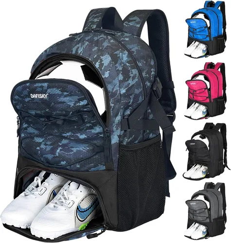 Vista 10 de DAFISKY Mochila de fútbol juvenil – Bolsa de fútbol con zapatos y compartimento para pelotas Bolsa deportiva para baloncesto, voleibol, fútbol