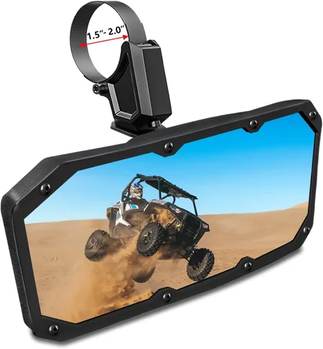 Vista 8 de Espejo retrovisor UTV para jaula antivuelco de 1.5 a 2.0 pulgadas, nuevos espejos RZR con gran campo de visión ajustable, compatible con Polaris