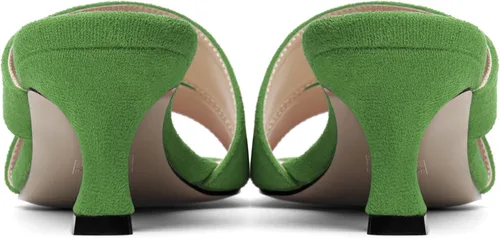 Vista 4 de Sandalias de tacón bajo para mujer, de gamuza sólida, puntera cuadrada, de 2 pulgadas