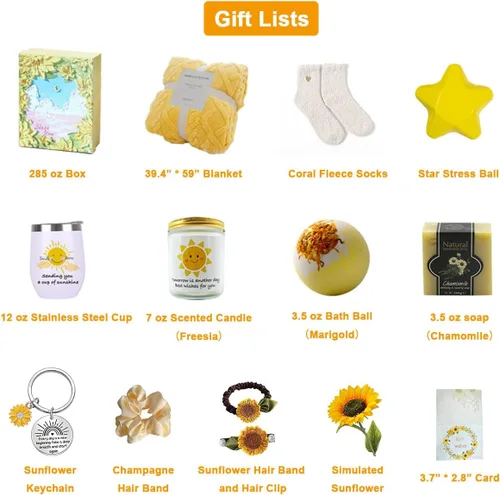 Vista 2 de Regalos Get Well Soon para mujeres, cesta de regalo de 14 piezas Get Well Soon después de la cirugía, paquete de cuidado para mujeres, regalos