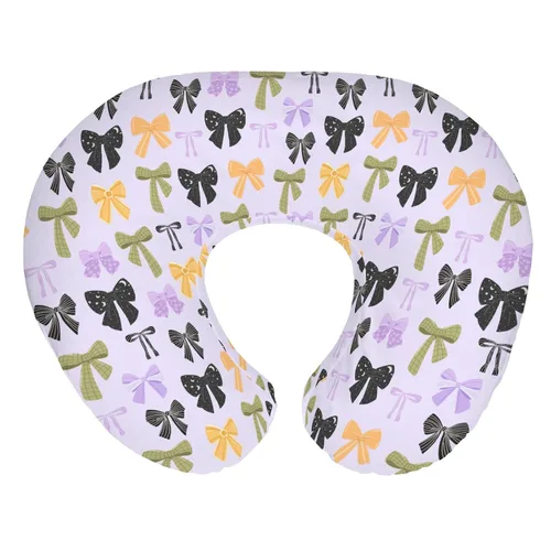 Vista 13 de Fundas de almohada de lactancia con lazos de Navidad para niños y niñas, fundas de almohada de lactancia a cuadros para lactancia materna, cintas