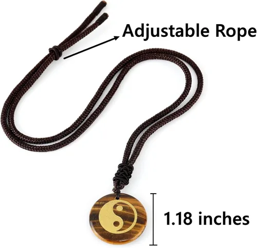 Vista 3 de Collar con colgante de símbolo taoísta de Tai Chi Yin Yang, cadena de amistad, regalo para mujeres y hombres, joyería de amuleto, Cristal, Sin tipo