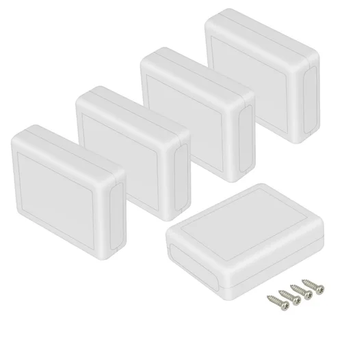 Vista 21 de LeMotech Caja de proyectos 10 piezas de plástico ABS, caja de conexiones eléctricas pequeña para electrónica, color blanco 1,97 x 1,10 x 0,59