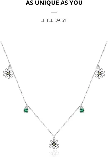 Vista 8 de Collar ajustable Little Daisy para mujer plata de ley 925 circonita cúbica joyería de marca de lujo collar de nuevo modo SCN415