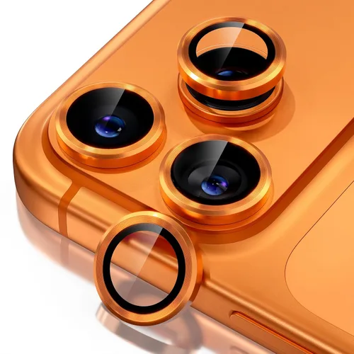 Vista 33 de Misea Compatible con iPhone 16 Pro/iPhone 16 Pro Max, protector de lente de cámara de vidrio templado Ultra-HD, protector de pantalla de anillo Negro