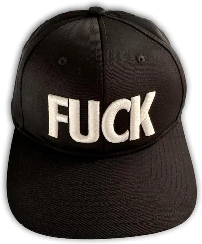 Vista 2 de Fuck Gorra De Béisbol El Snapback Estructurado Negro Con Blanco 3D Puff Bordado, Negro