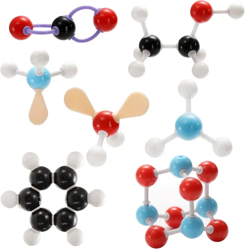 Vista 2 de SOUJOY Modelo molecular de química de 444 piezas para construir estructuras orgánicas e inorgánicas, juego de aprendizaje de ciencia visual 3D