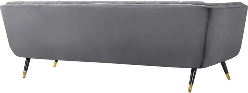 Vista 5 de Modway Adept. - Banco tapizado de terciopelo. Gris