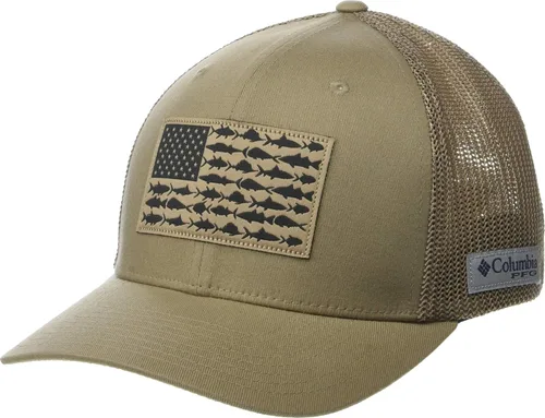 Vista 108 de Columbia Gorra de bola de malla Bandera antigua de malva/blanco/pescado