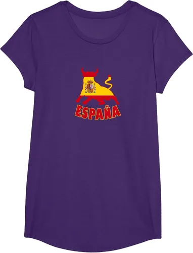 Vista 43 de Spain Espana with Bull and National Flag/Present T-Shirt Asphalt Grey
