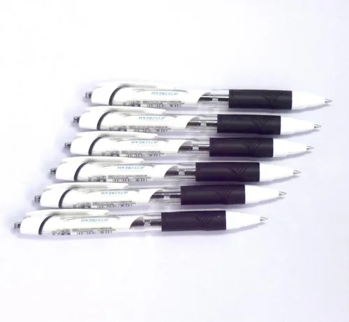 Vista 2 de Uni Jetstream - Bolígrafo estándar, 0.020 in, tinta negra, cuerpo blanco, 6 bolígrafos por paquete (importación japonesa)