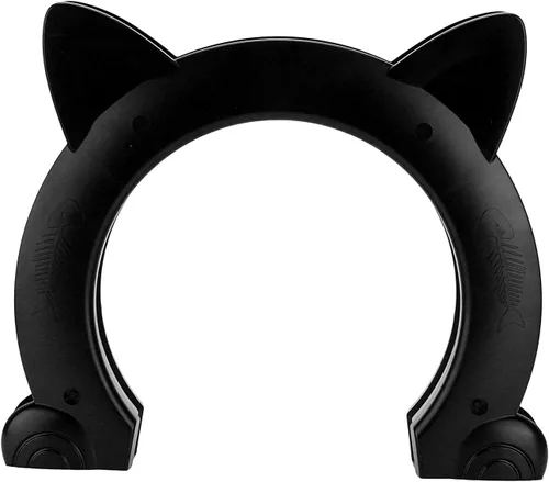 Vista 7 de Puerta de gato, puerta de perro de material ABS para interior exterior para ventana para puertas domésticas (negro)