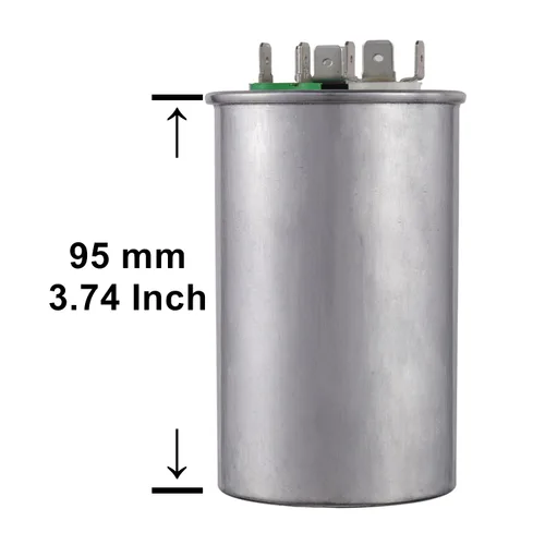 Vista 3 de BOJACK 40+7.5 uF 40/7.5 MFD ±6% 370V/440V CBB65 Condensador de arranque circular de doble ejecución para funcionamiento del motor de CA o arranque