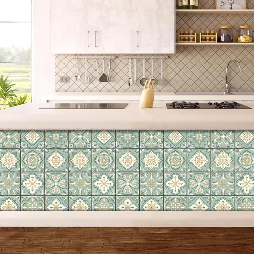 Vista 5 de CHGCRAFT 36 calcomanías de azulejos bohemios de 4x4 pulgadas, calcomanías impermeables desmontables de PVC para azulejos de pared, calcomanías