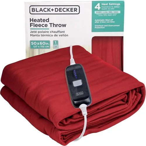 Vista 22 de BLACK+DECKER Manta térmica eléctrica, manta eléctrica de piel de oveja sintética, manta térmica con 4 niveles de calefacción, temporizador de 3