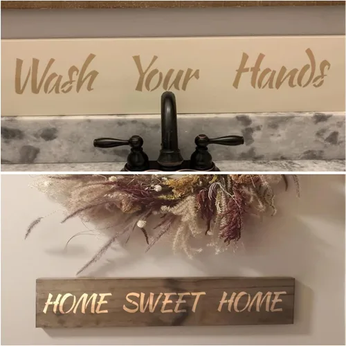 Vista 5 de Plantillas de letras del alfabeto de 1 pulgada para pintar, paquete de 70 plantillas de letras y números con letreros para pintar sobre madera