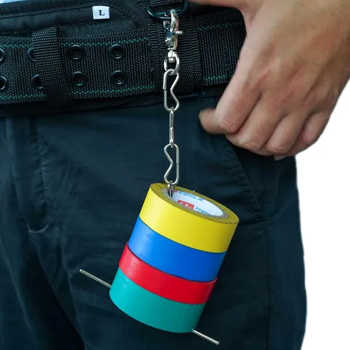 Vista 21 de KUNN Soporte de cinta eléctrica, correa de doble uso, cadena de soporte rápido mejorada para cinturón de herramientas con llavero, bucle a presión