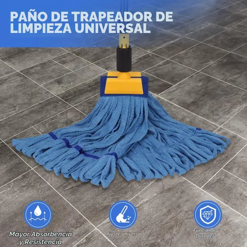 Vista 3 de Cabezales de trapeador de microfibra de repuesto para cabezal de fregona comercial de servicio pesado para limpieza de suelos: 3 paquetes