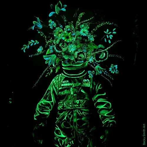 Vista 5 de Aurora - Pintura de 1.7 fl oz (brillo verde) con paquete de antorcha UV PeeDar 2.0.