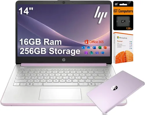 Vista 10 de HP 14 portátiles, Intel Celeron N4120, 8 GB de RAM, 128 GB eMMC + tarjeta