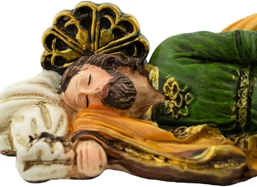 Vista 4 de Estatua de San José durmiente, hermosa decoración cristiana, gran regalo católico para el día del padre, inauguración de la casa, primera comunión