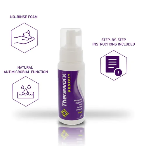 Vista 2 de THERAWORX PROTECT Espuma avanzada para sistema de higiene y barrera (3.4 onzas líquidas (paquete de 1))