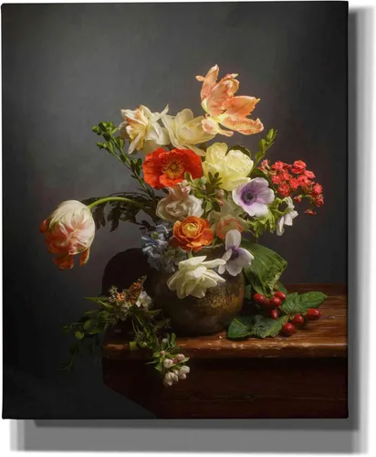 Vista 7 de Epic Graffiti Leah McLean - Lienzo decorativo para pared, diseño de "A Study On Tulips", 12 x 16 pulgadas