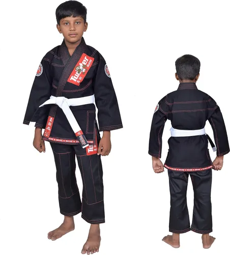 Vista 2 de Twister Kids Jiu Jitsu Gi Ultra Light Fabric Youth BJJ Gi with free White Belt Included