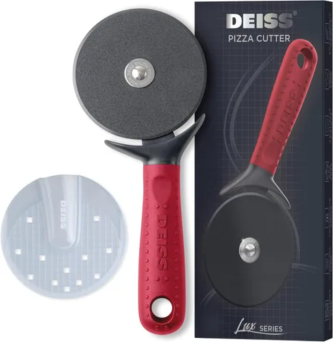 Vista 11 de Deiss Lux - Cortador de pizza resistente con cortador de ruedas, rueda de acero inoxidable afilada y suave con mango antideslizante de fácil agarre