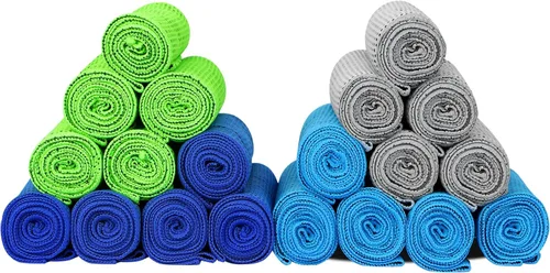 Vista 11 de Paquete de 20 toallas de enfriamiento (40 x 12 pulgadas), suaves, transpirables, fibra ultrafina, superabsorbentes, toalla fría rápida, para bolos