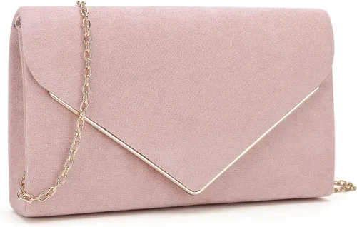 Vista 2 de CHARMING TAILOR Bolso de mano de ante sintético elegante de metal para bodas, bailes, eventos de corbata negra