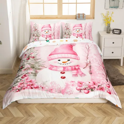 Vista 37 de Juego de funda de edredón con diseño de ciervo de cabaña, tamaño twin, juego de ropa de cama rústica de tablón de madera de árbol de Navidad