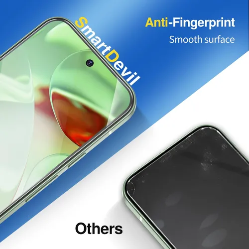 Vista 6 de SMARTDEVIL - Protector de pantalla de vidrio templado para Google Pixel 9 (3+1 unidades) Camera Lens Protector , FingerPrint Reader Compatible