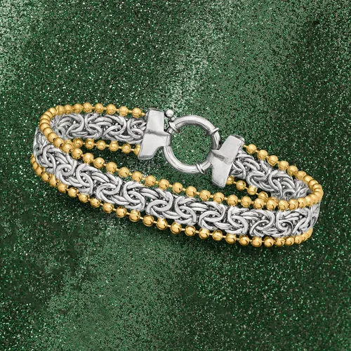 Vista 6 de Ross-Simons Byzantine Beaded-Edge Bracelet