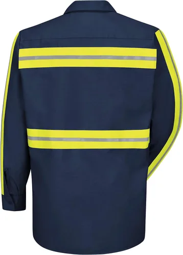 Vista 2 de Red Kap Camisa de trabajo industrial con cuello forrado de 2 piezas para hombre
