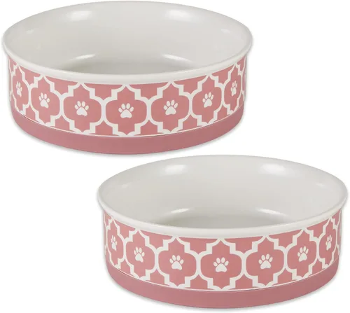 Vista 22 de Recipiente y contenedor para mascotas Bone Dry Lattice Collection, plato único, pequeño, 4.25x2 pulgadas, aguamarina