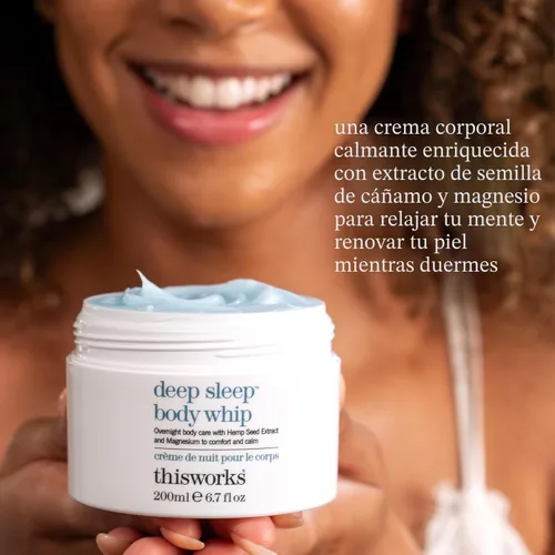 Vista 6 de THISWORKS Deep Sleep Body Whip - Hidratante corporal nocturno ultra rico con manteca de karité, magnesio y aceites esenciales - Nutre la piel
