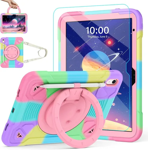 Vista 11 de Funda para tableta con función de atril, correa de mano y correa para el hombro (funda para iPad 2/3/4)