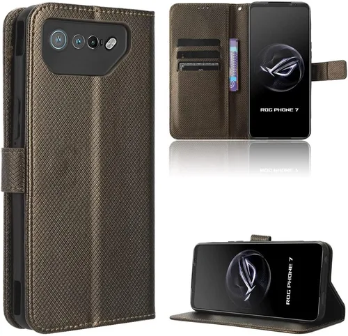 Vista 7 de Funda de piel sintética compatible con Asus ROG Phone 7, funda de piel sintética compatible con Asus ROG Phone 7 Ultimate, color negro